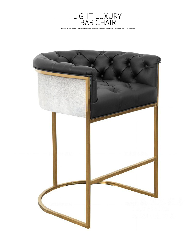 Металлический барный стул из нержавеющей стали