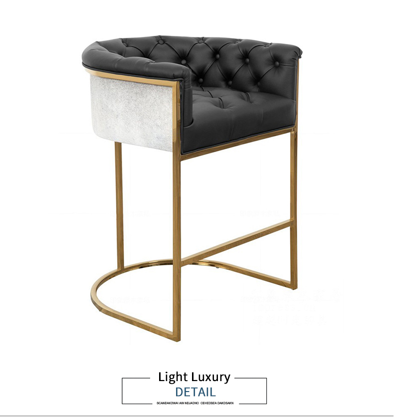 Металлический барный стул из нержавеющей стали