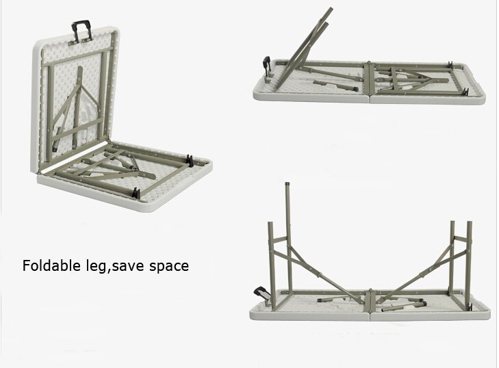 Открытый пластиковый складной стол
