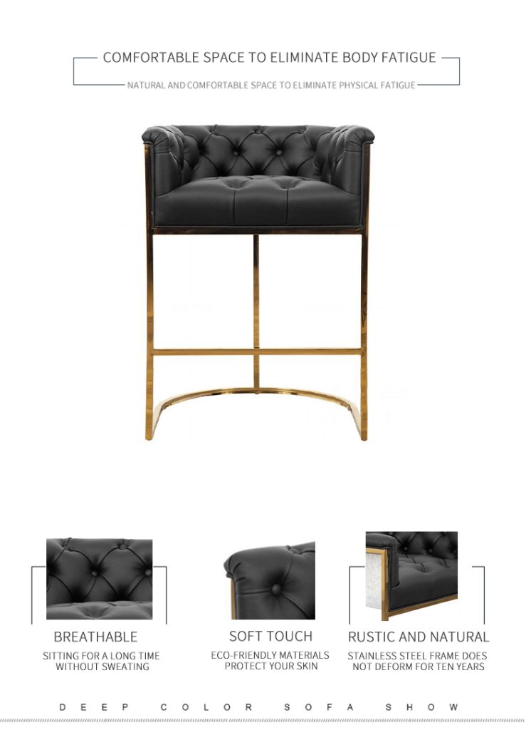 Металлический барный стул из нержавеющей стали